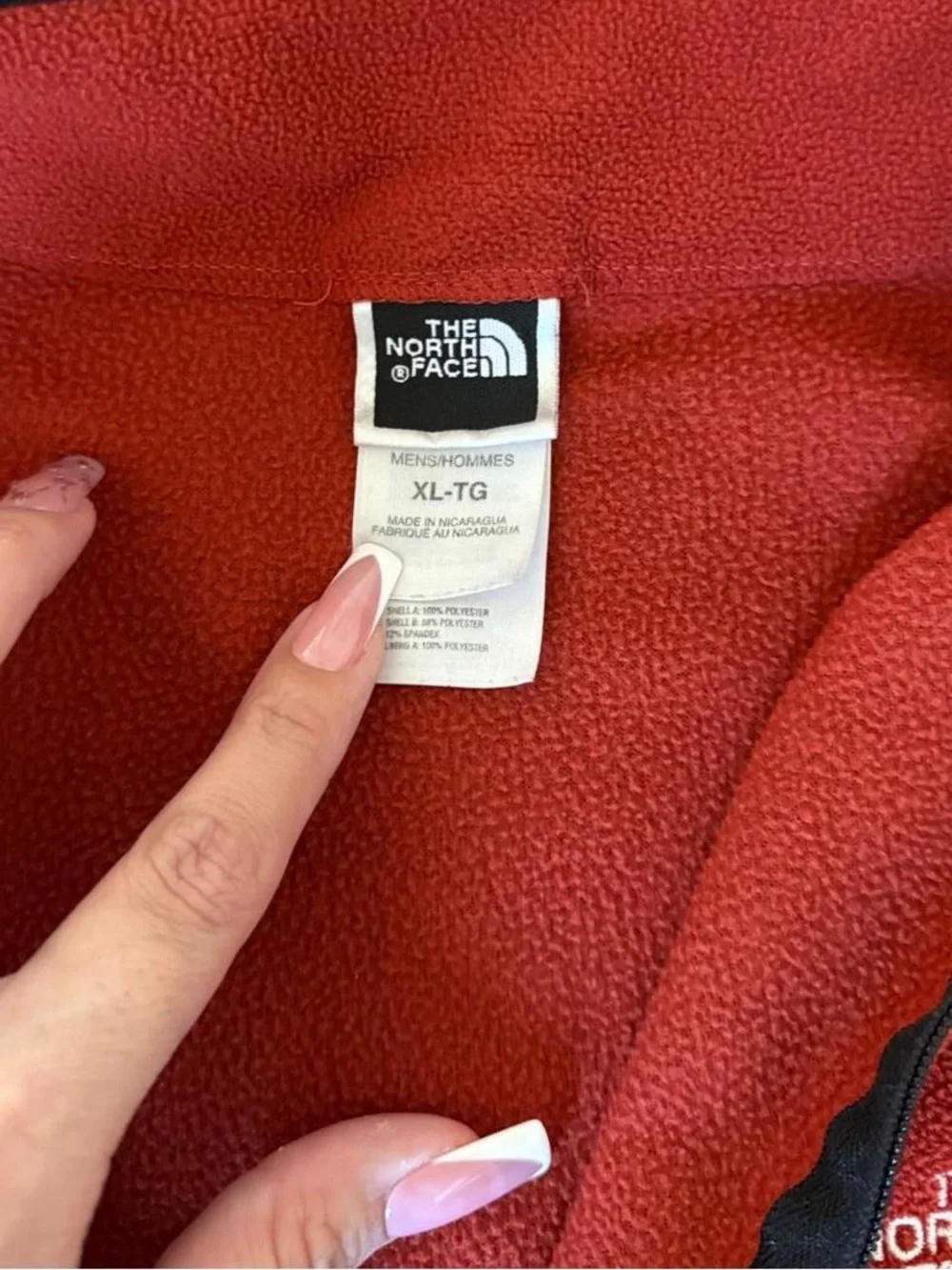 The North Face Orange& Black 1/4 Zip Fleece Pullover Mock Neck Size XL